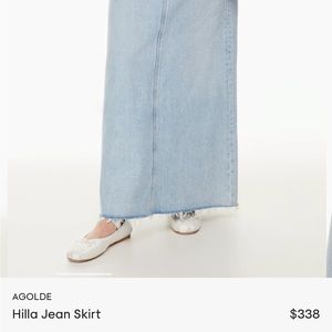 BNWT Hilla Agolde Maxi Denim Skirt size 27